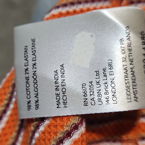 Anthropologie Pilcro Orange Striped Halter Top - Picture 7 of 7